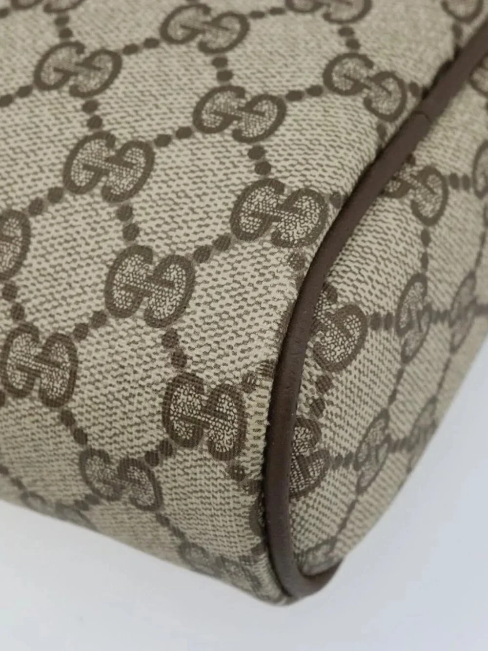 GUCCI GG Supreme Web Sherry Line Bag PVC Beige Gold 98 30 014 3553 Auth ka3094 - Picture 9 of 16